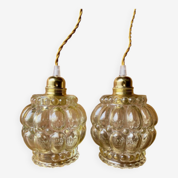 Set of 2 vintage hanging lamps.