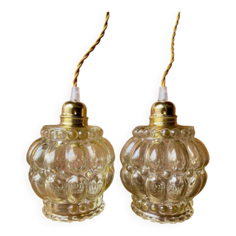 Set of 2 vintage hanging lamps.