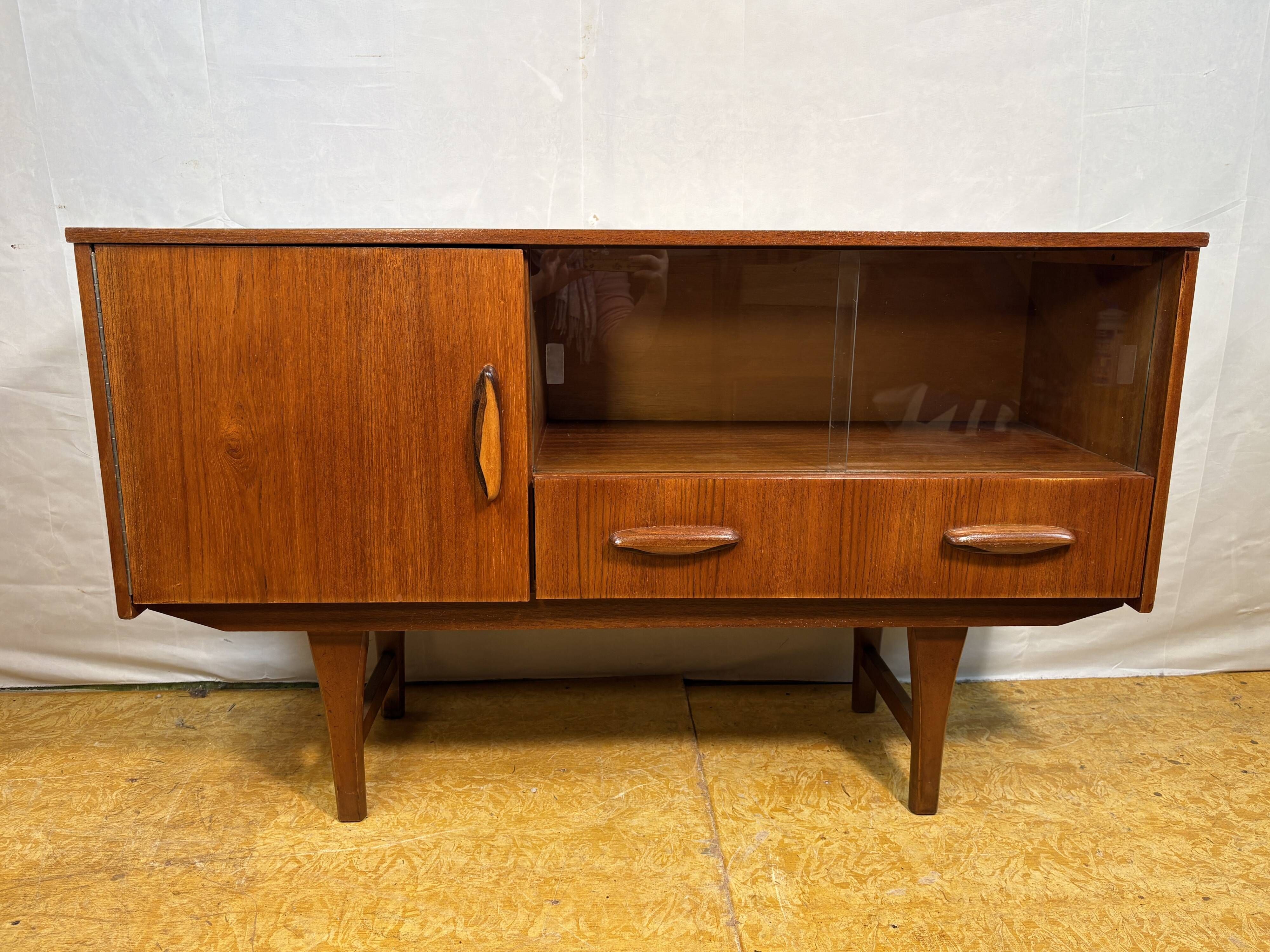 Mid-Century Retro Vintage Teak Small Sideboard by Jentique 1960s  Sliding G