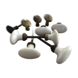 ensemble poignées de porte porcelaine et laiton