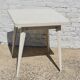 Old square tolix table white metal