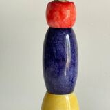 ALABASTER STONE LAMP Blue, Yellow and Red 80s