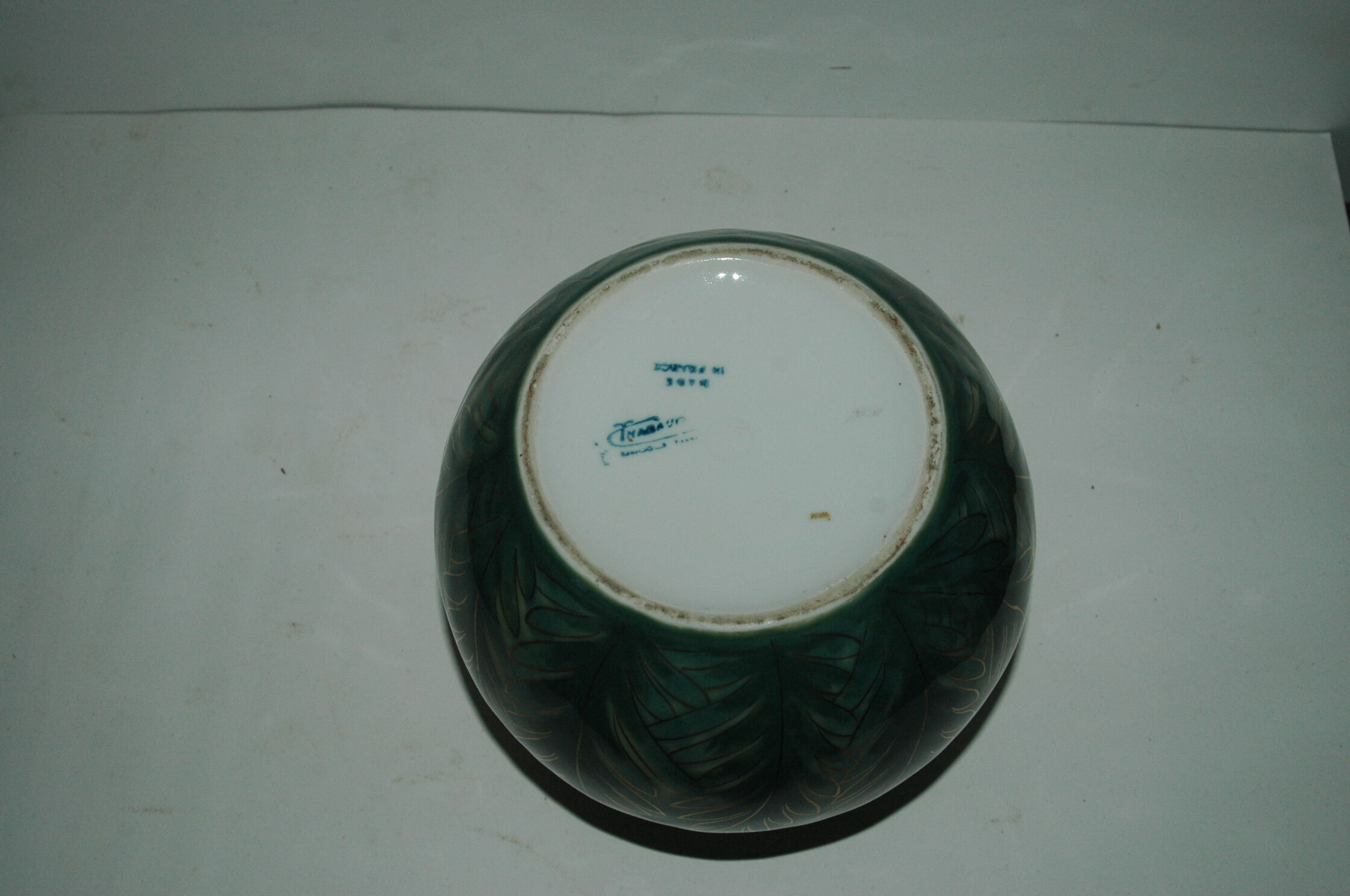 art-deco ball vase signed Tharaud porcelain de Limoges