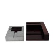 Mid-century modern mahogany ashtray, Alfred Dunhill Italy 1970s