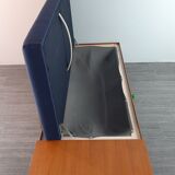 Norwegian daybed sofa in teak and blue fabric "svanette" by Ingma Relling, 1960s