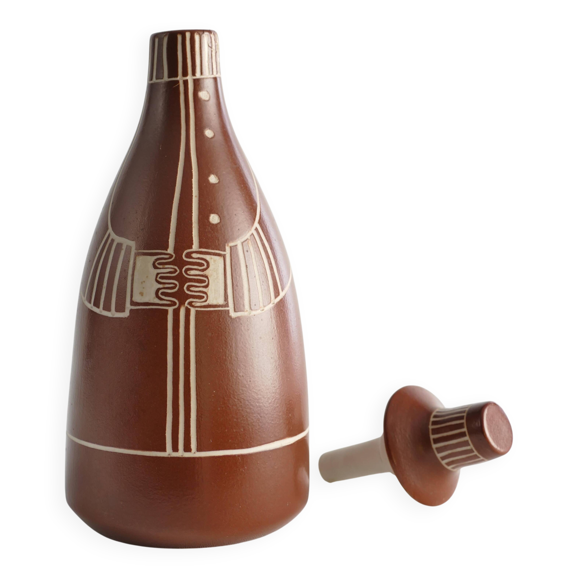 Scandinavian Modern "Tarina" Decanter by Arabia, Finland 1950s