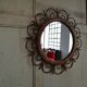 Miroir soleil en rotin vintage 57cm