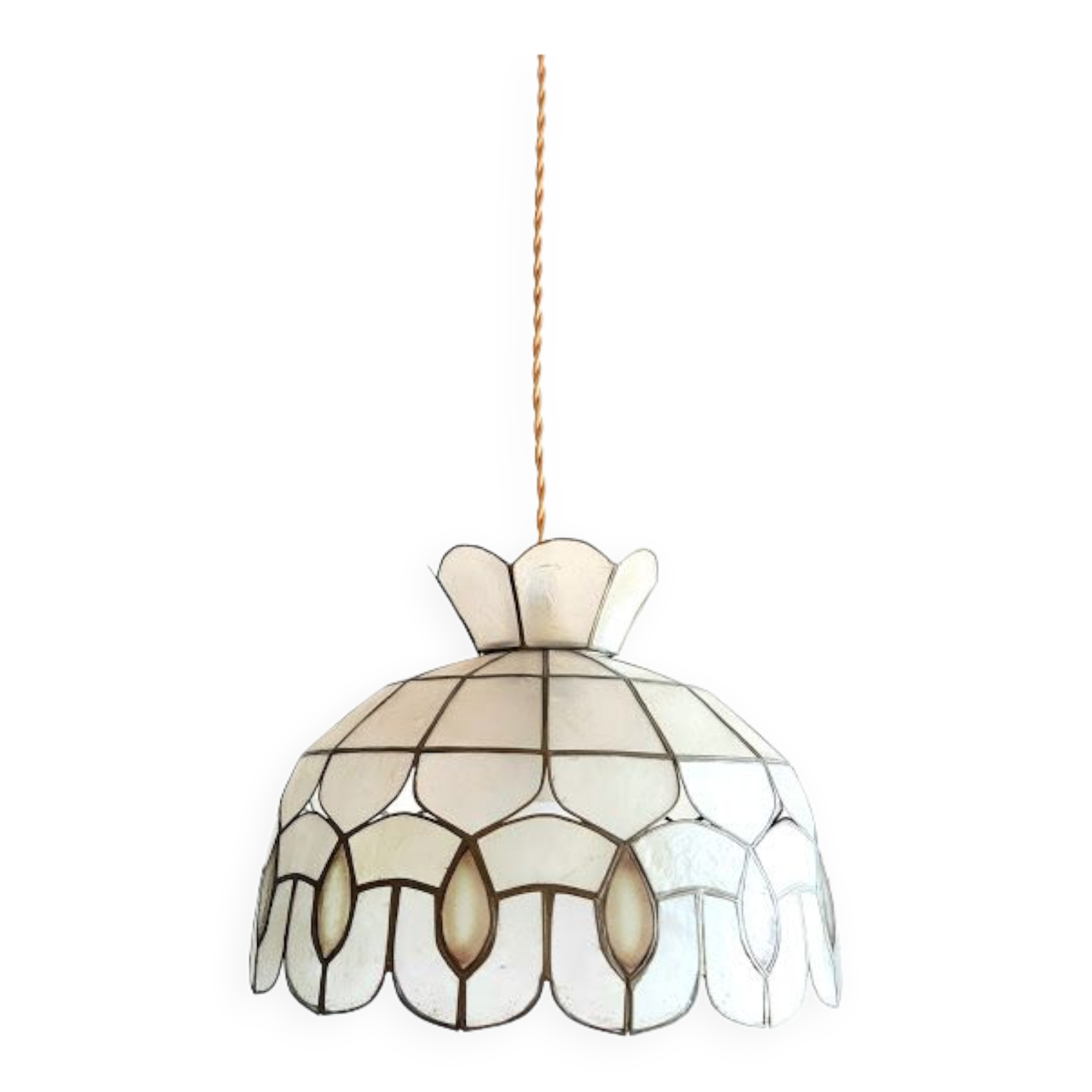 Suspension in art deco mother-of-pearl with drops