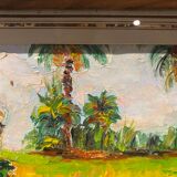 Old painting, oriental landscape, signed M Gourloo 20th century