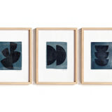 Trio of paintings on paper by Eawy