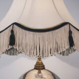 Lampe de table antique en verre mercure, galion et navire, soufflé à la main, années 1920, anglais, recâblé