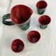 Art pottery of Val-de-Vie M.Clément pitcher with four cups dimension: height -20cm- l