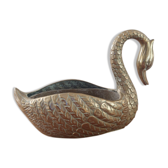 Brass jardinière swan