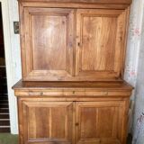 Large two-part cherry wood sideboard