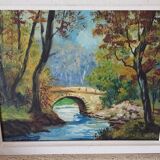 Tableau pont Romain signé Janin
