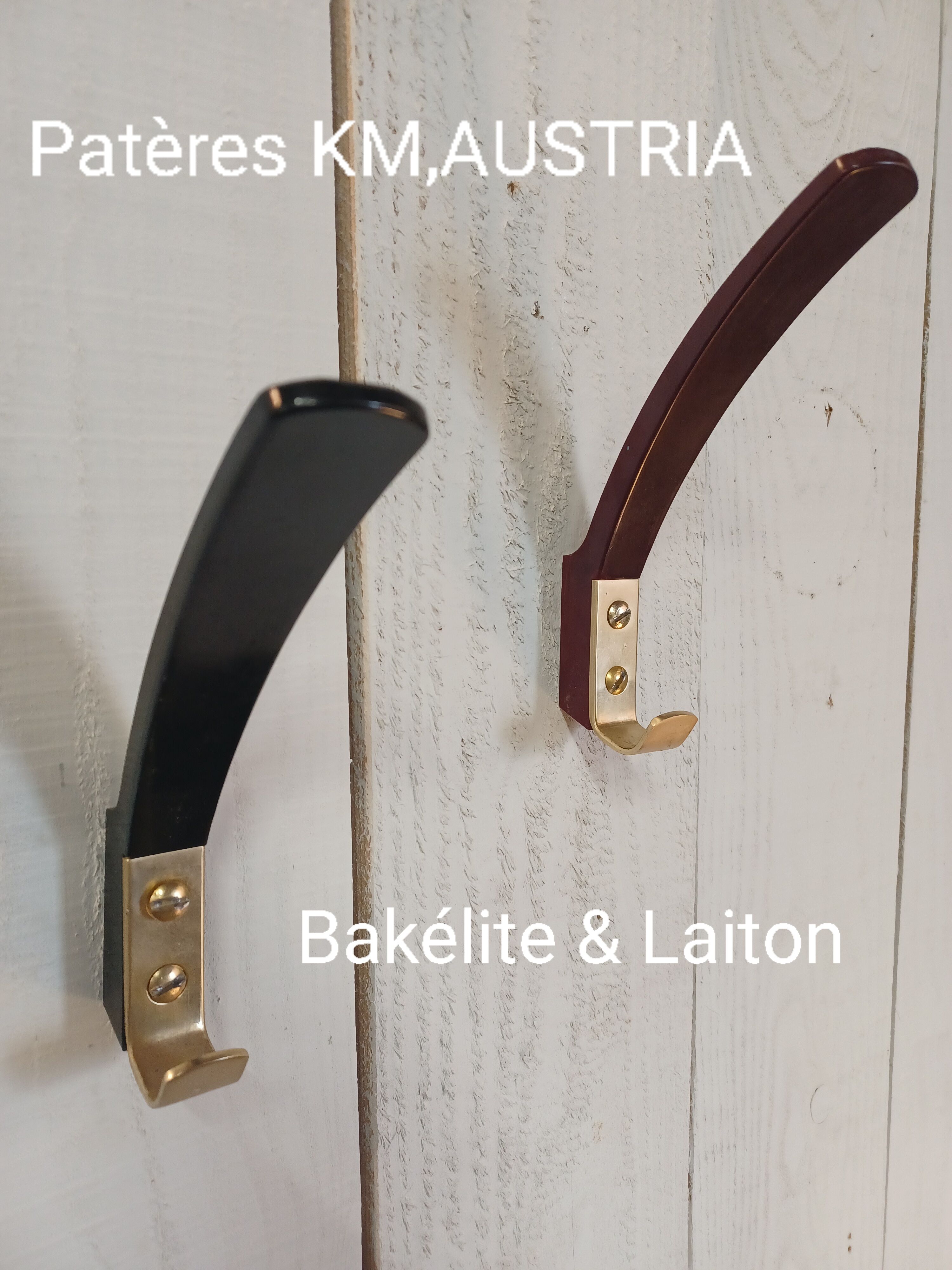 10 hooks, KM Austria, bakelite and brass