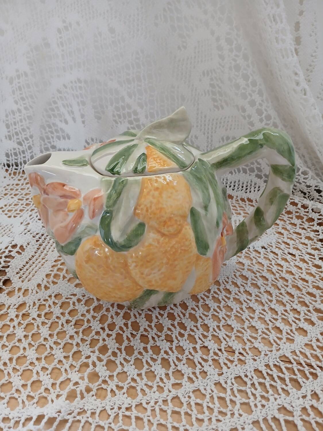 Antique slip teapot