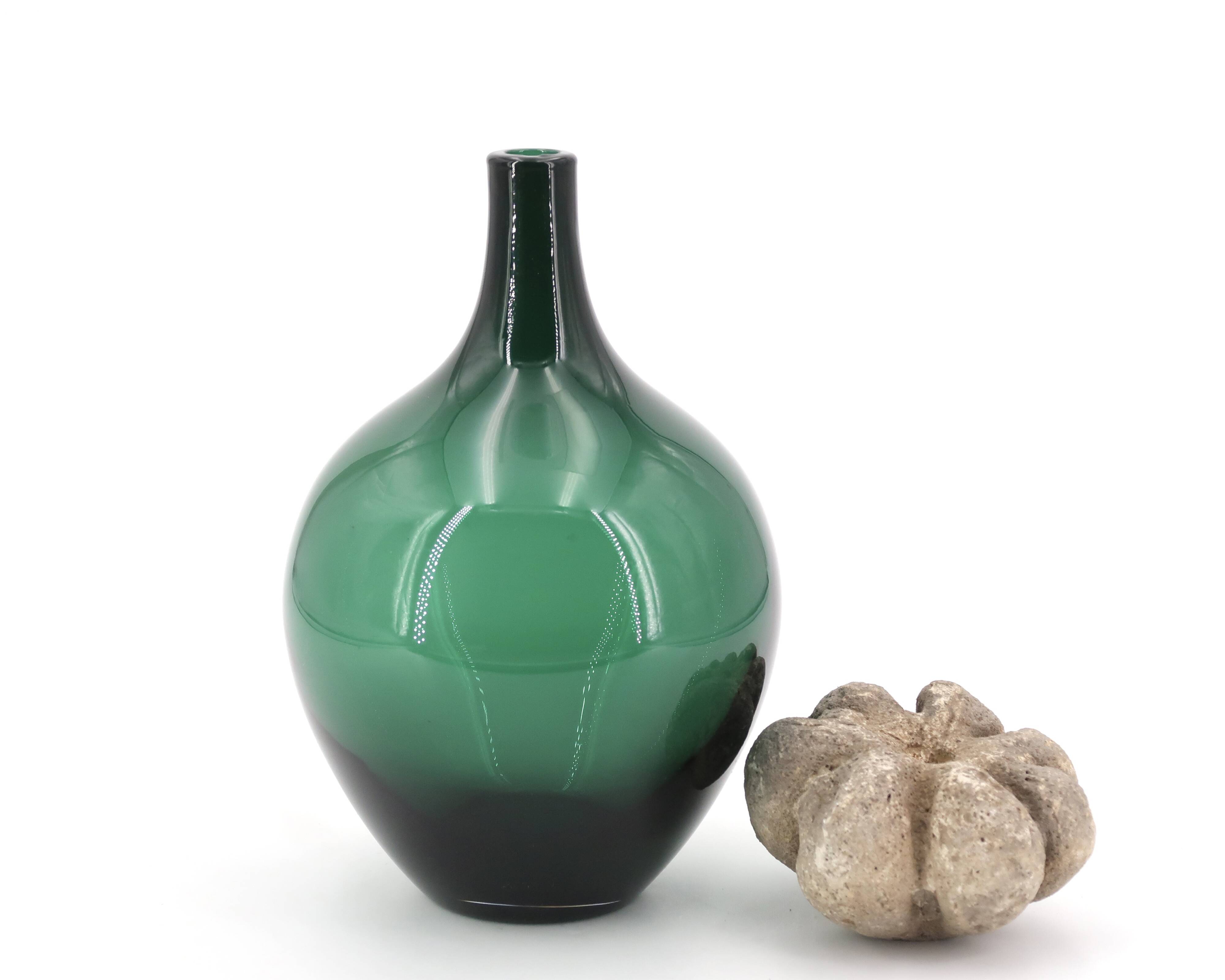 Green glass vase, 1970s