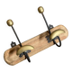 Porte manteau 2 patères en bois, fer et laiton