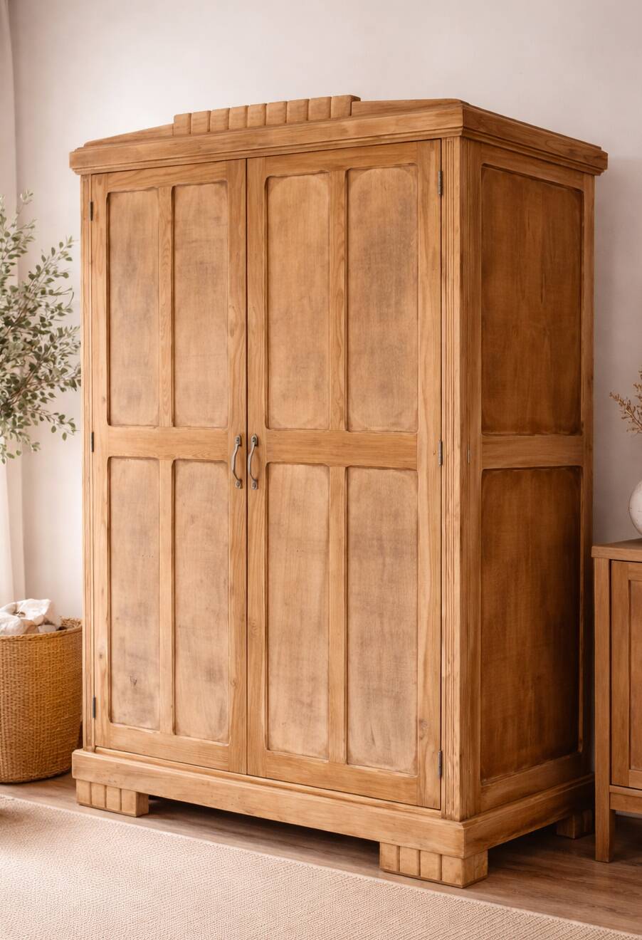 Large Parisian wardrobe in solid wood (renovated)