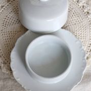 Vintage white porcelain butter bell
