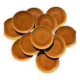 Set of 12 ancient stoneware plates Mourre-Milon, Dieulefit