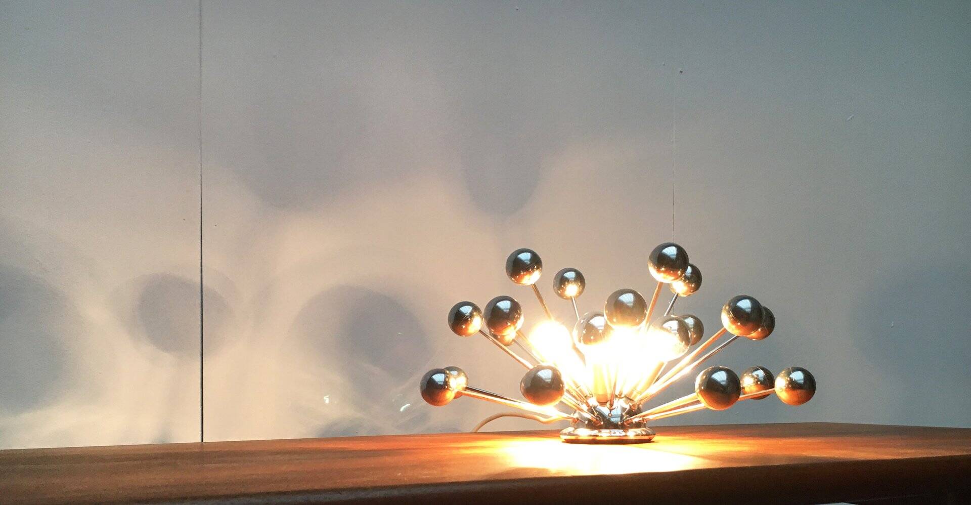 German atomic table lamp from the mid-century space age by Cosack.