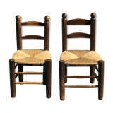 Pair of straw chairs