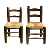 Pair of straw chairs