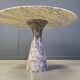 Vintage round marble dining table, 1970s