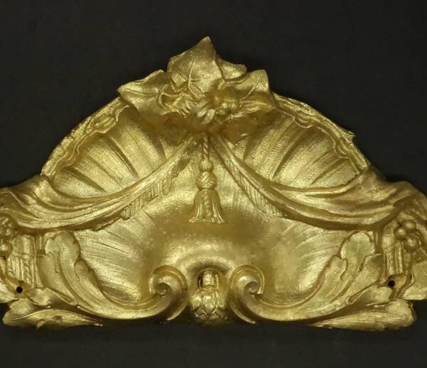 Grand fronton style Louis XV du XIXe - bronze signé Poix Blin