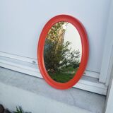 Orange oval mirror 1970 seventie