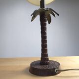 Polychrome metal palm tree lamp