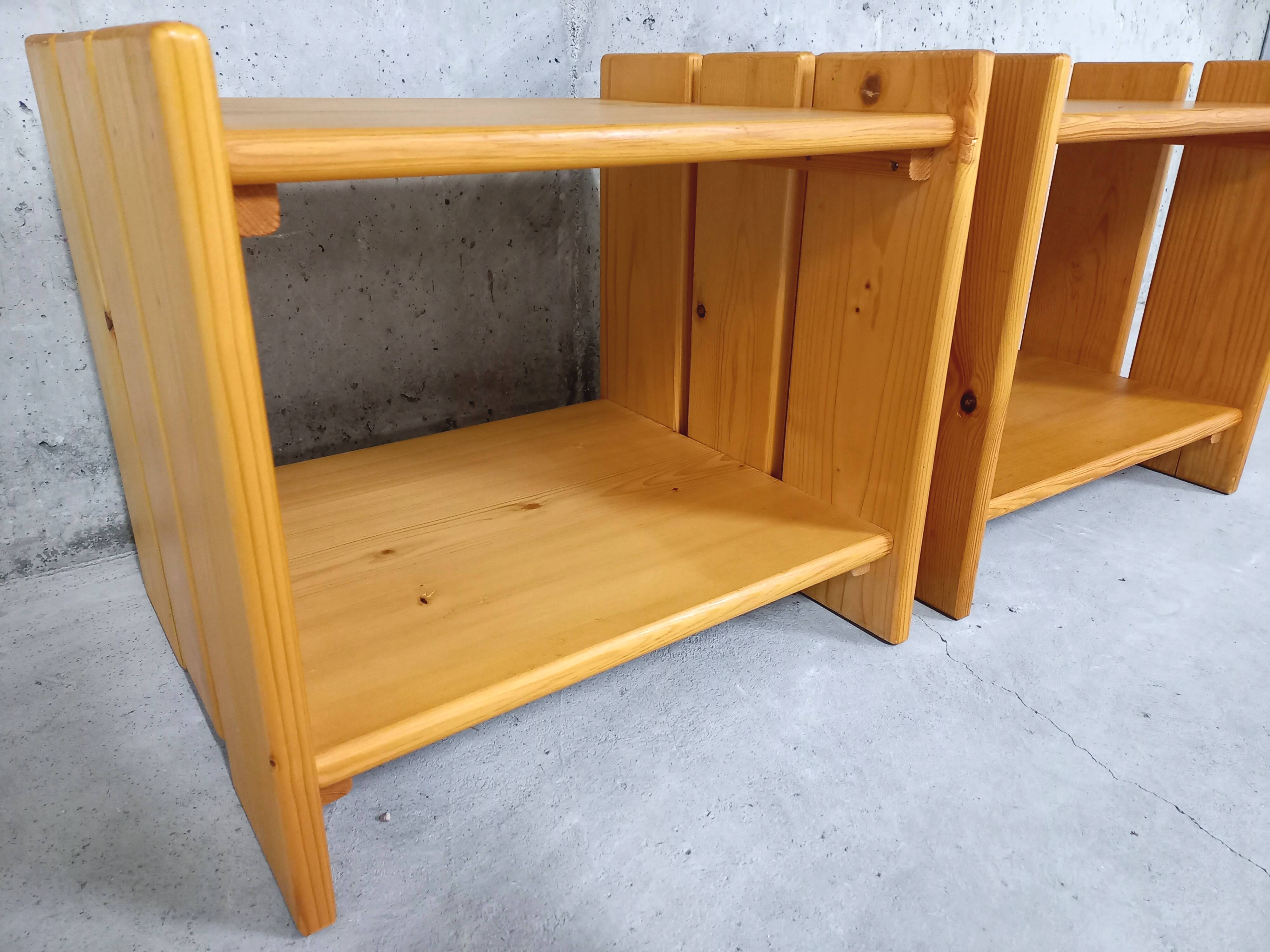 Pair of vintage pine bedside tables 70s 80s