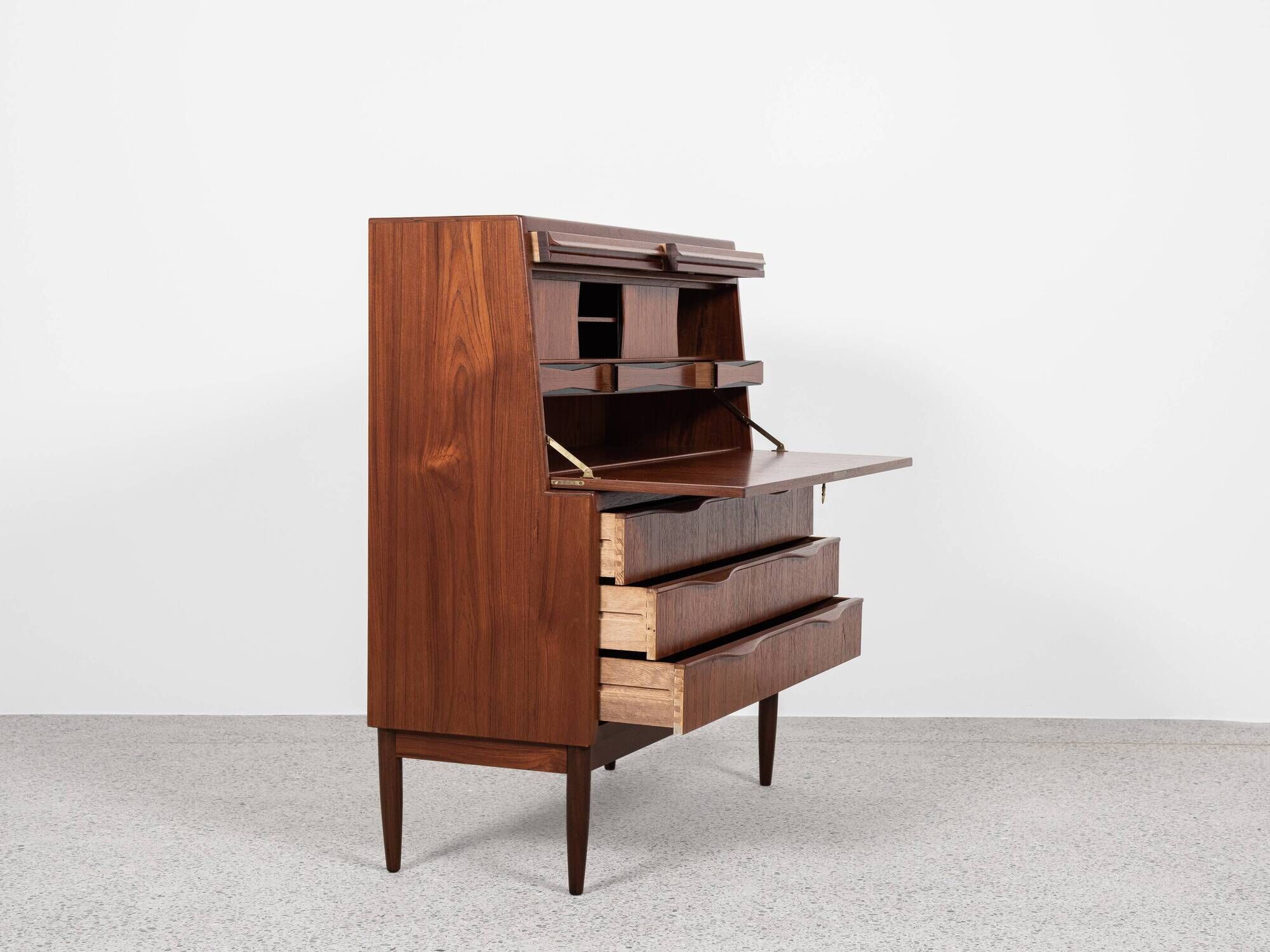 Danish Midcentury secretaire in teak by Erling Torvits for Klim Møbelfabrik