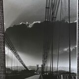 Photograph black and white silver print circa 1970 landscape bridge
