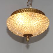 Brass and crystal diamond point ceiling light, France