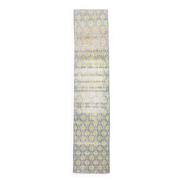 2x10 Blue & Yellow Vintage Runner Rug 73x328Cm