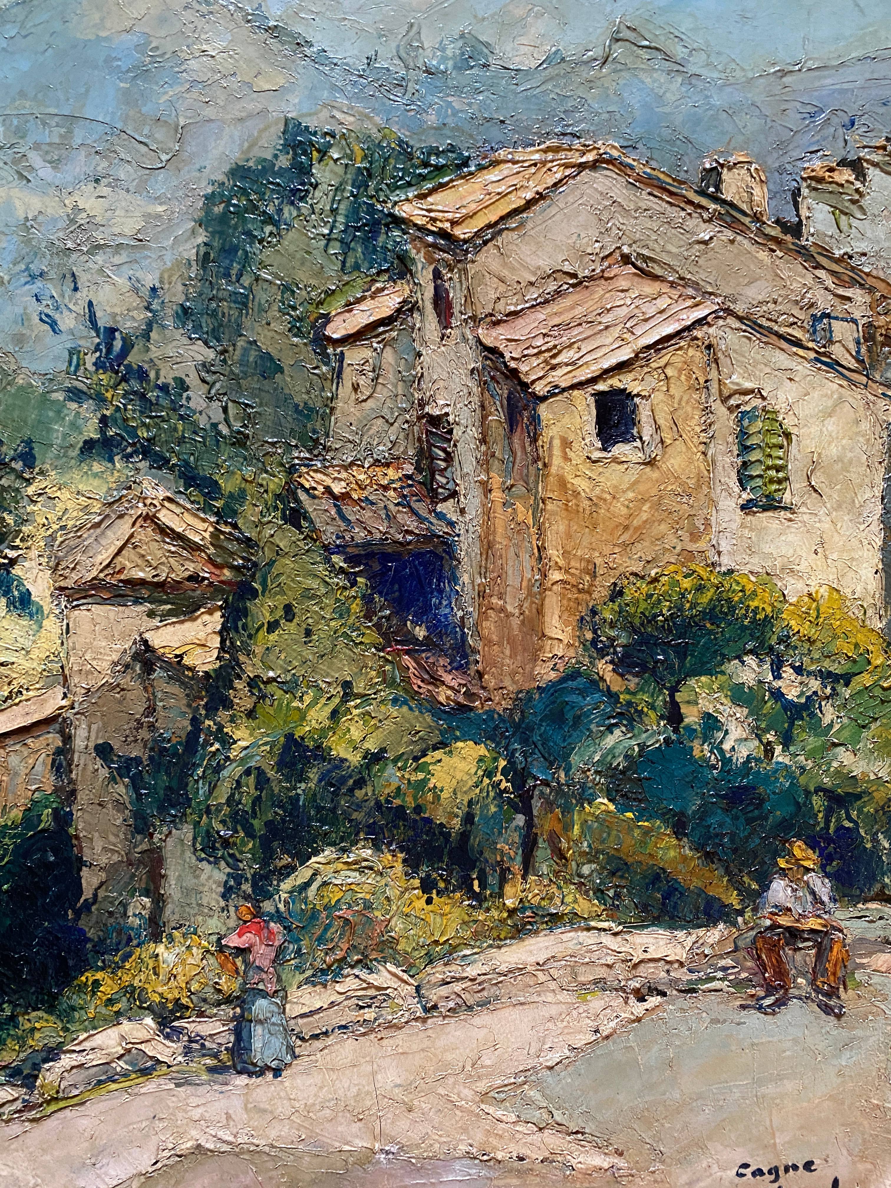 Painting "Old houses in Cagne"