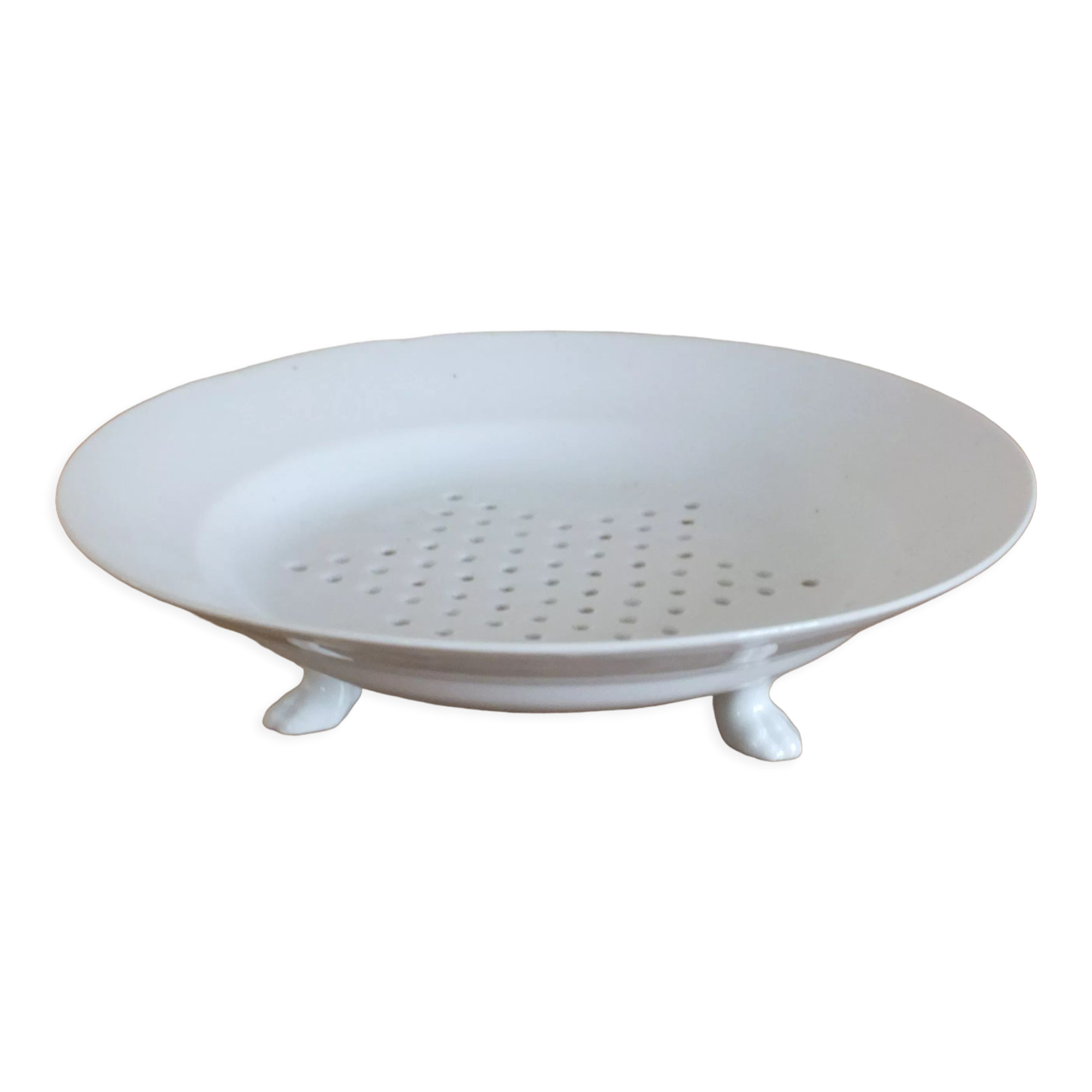 Old white porcelain drainer plate 19th - faisselle