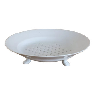 Old white porcelain drainer plate 19th - faisselle