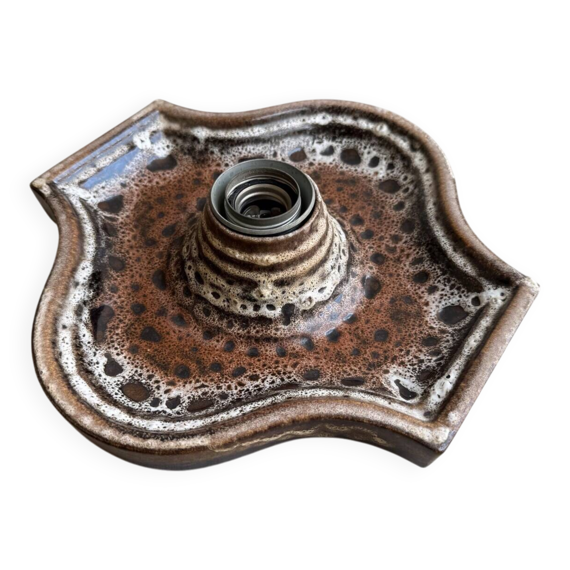 Vintage Fat Lava ceramic Hustadt Leuchten wall lamp