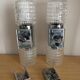 Pair of 70 years double wall light in chrome and glass