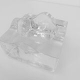 Cendrier sculptural en verre clair, modèle Puzzle, design Bertil Vallien, B