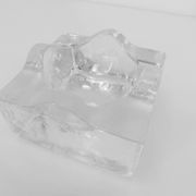 Sculptural ashtray in clear glass, Puzzle model, design Bertil Vallien, B