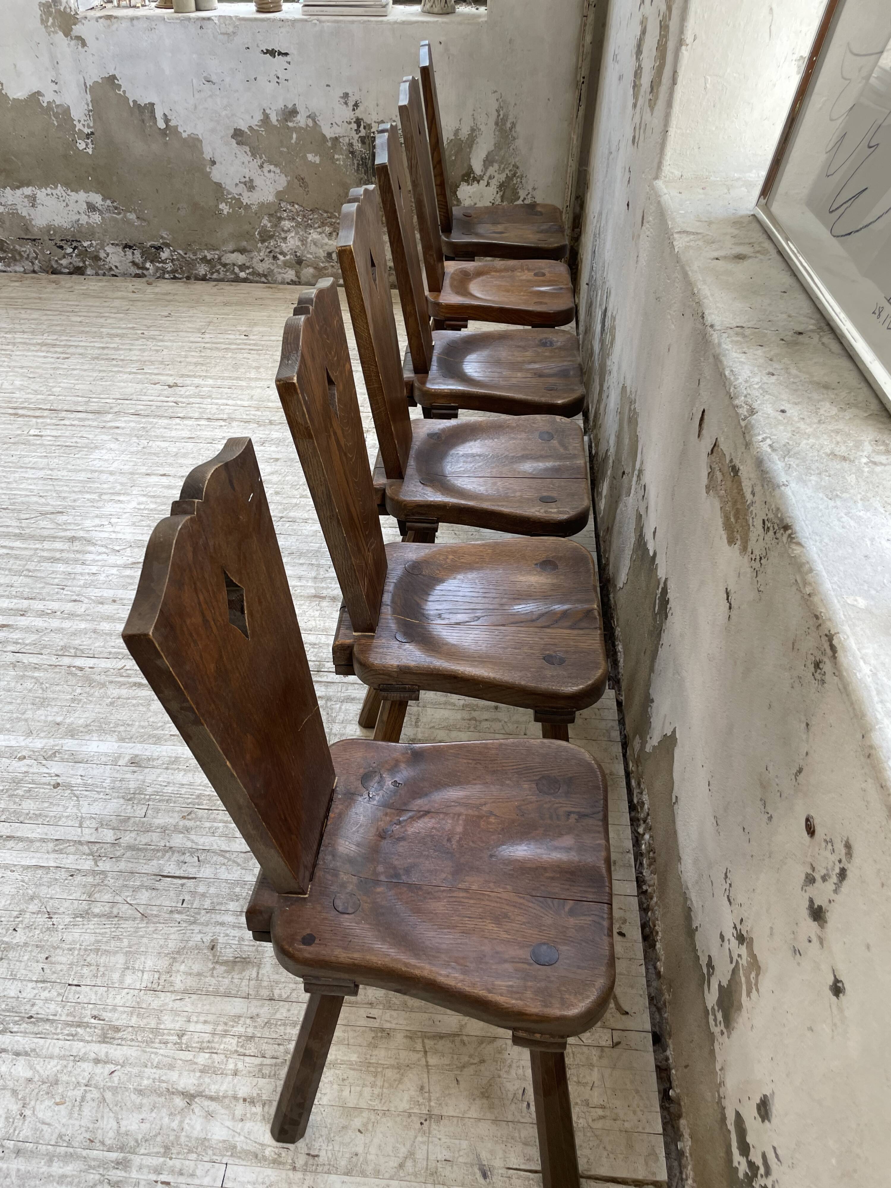 Chaises chêne massif chapo savoyarde art populaire