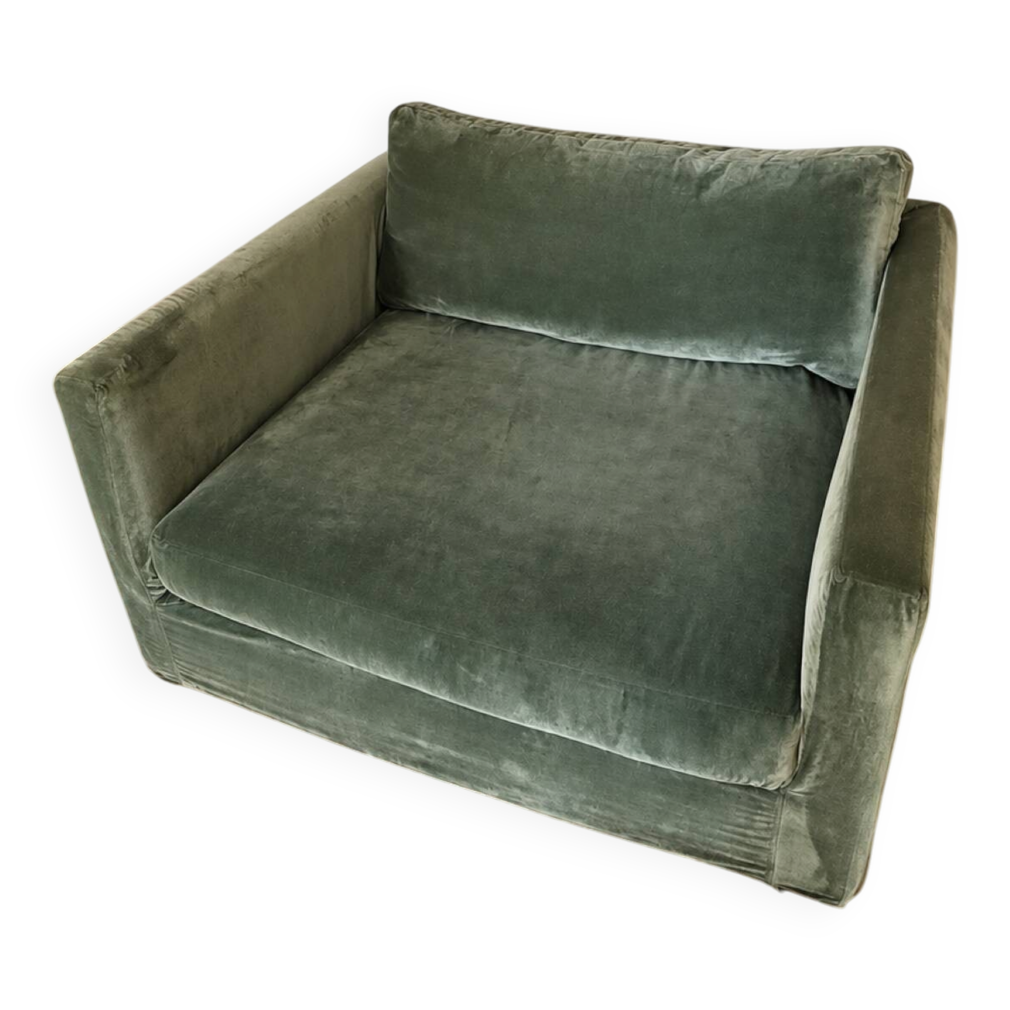 Fauteuil une place et demie Home Spirit en velours vert