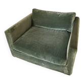 Fauteuil une place et demie Home Spirit en velours vert