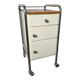 Mid-20th century metal cabinet table on wheels