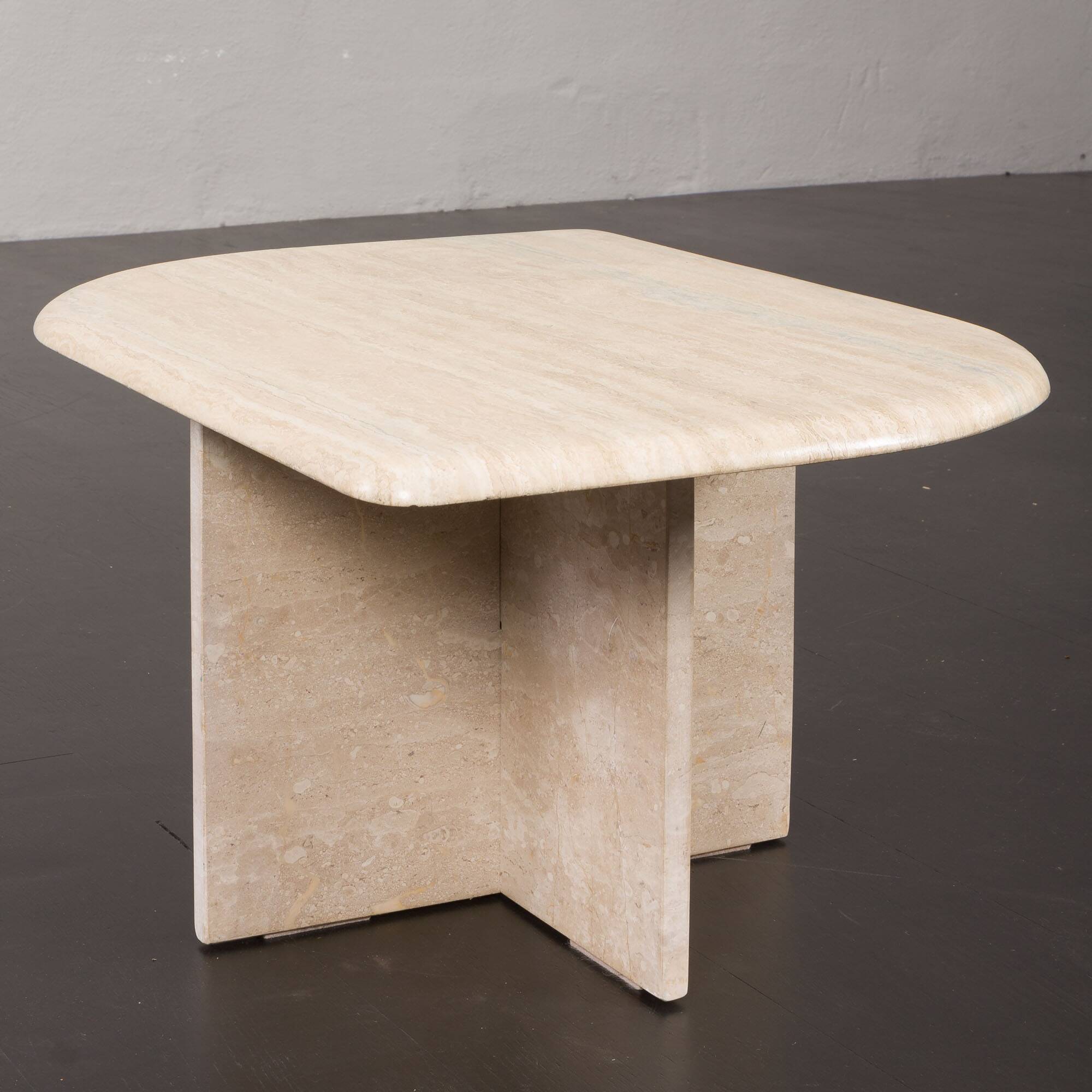 Italian small mid century travertine coffee table, 1970s